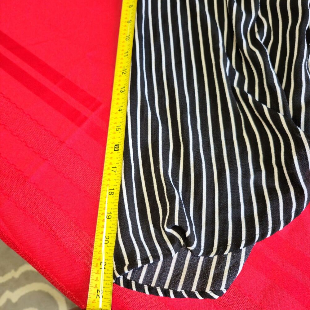 Favlux Black White Stripe Off Shoulder Jumpsuit Small Ruffle TulipHem Sleeveless - Picture 14 of 16